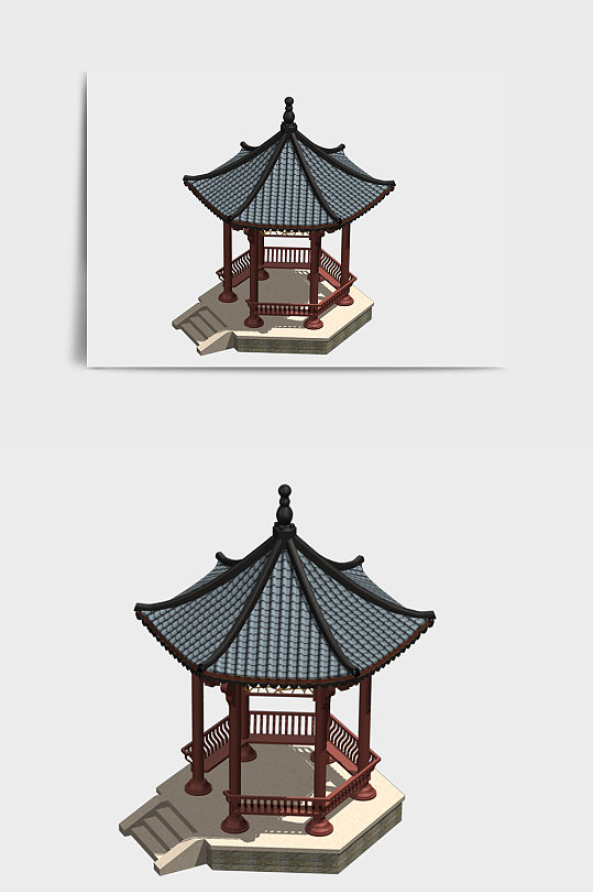 中国风中式建筑楼房亭子3DMAX模型