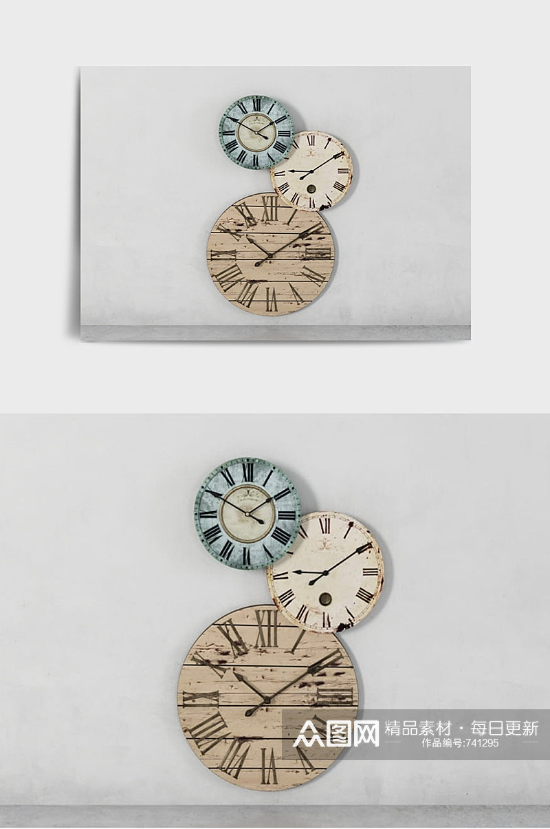 钟表挂饰摆件C4D模型素材