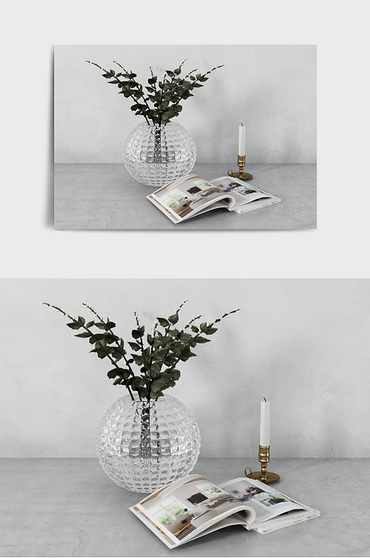 绿植装修装饰摆件C4D模型-众图网