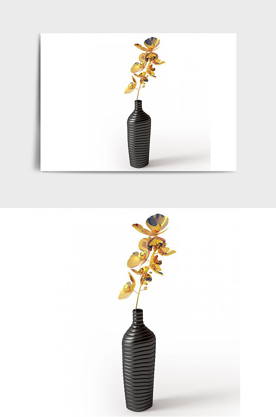 花瓶景观盆景绿植植物盆栽C4D模型-众图网