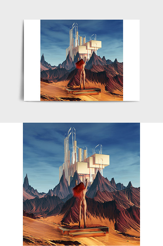 未来世界科幻城市c4d模型(含灯光贴图)