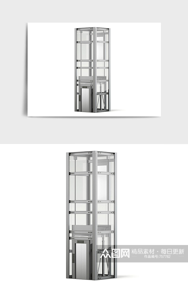 商场电梯观光设备C4D模型素材