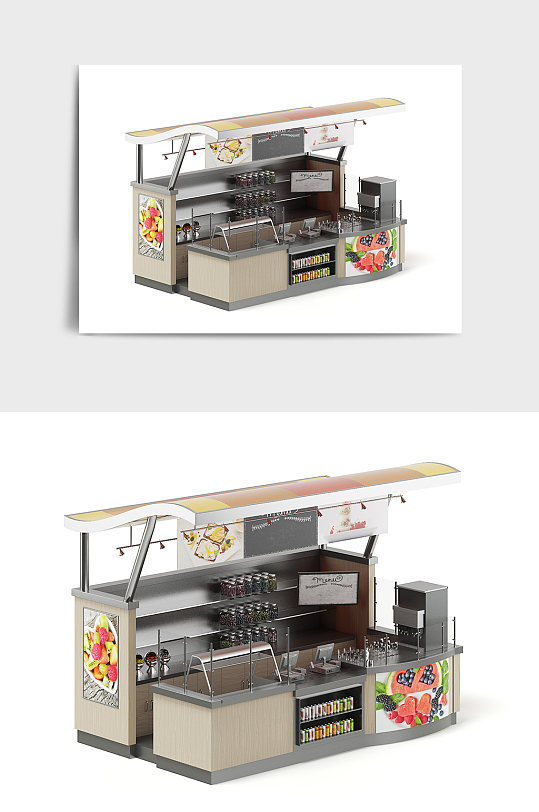 商场专场店展台展位设备C4D模型-众图网