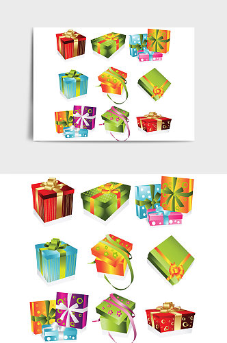 圣诞节新年节庆节日生日礼物礼盒eps