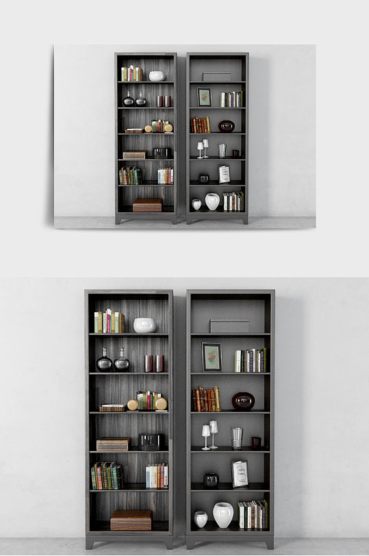 装修装饰书架书柜书本3dmax模型