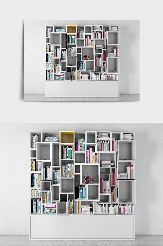 装修装饰书架书柜书本3DMAX模型-众图网