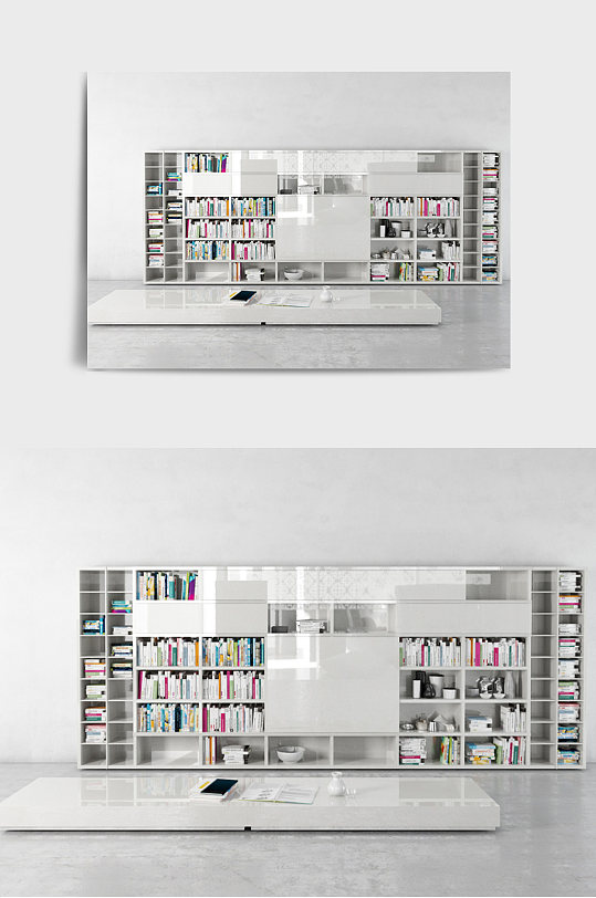 装修装饰书架书柜书本3DMAX模型-众图网