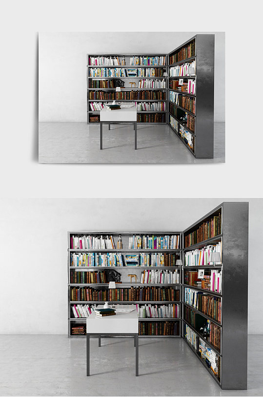 装修装饰书架书柜书本3DMAX模型-众图网