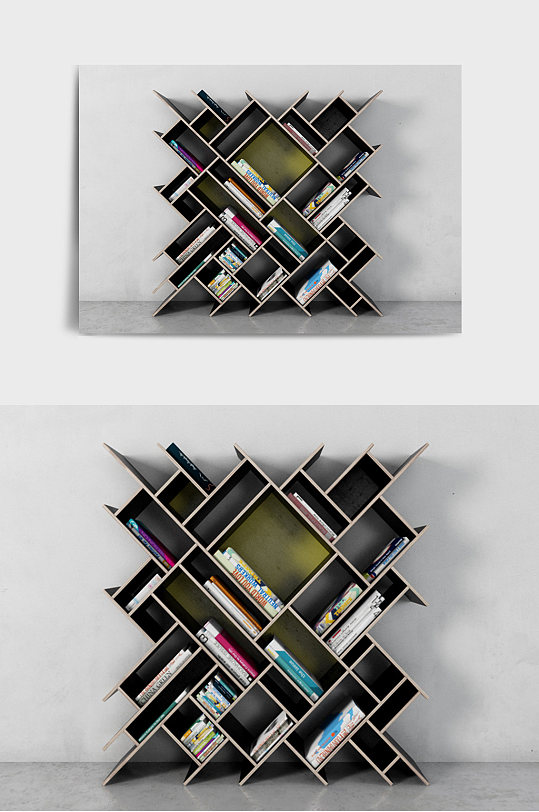 装修装饰书架书柜书本3DMAX模型-众图网