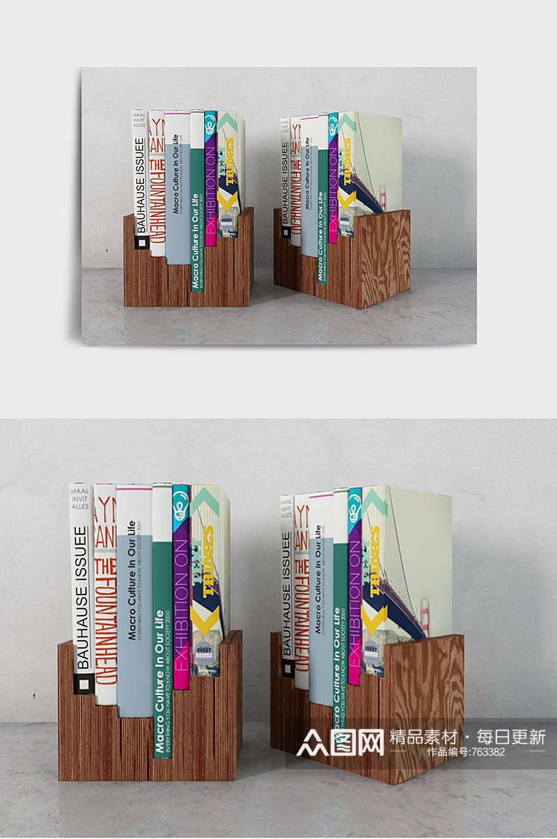 装修装饰书架书柜书本3DMAX模型素材