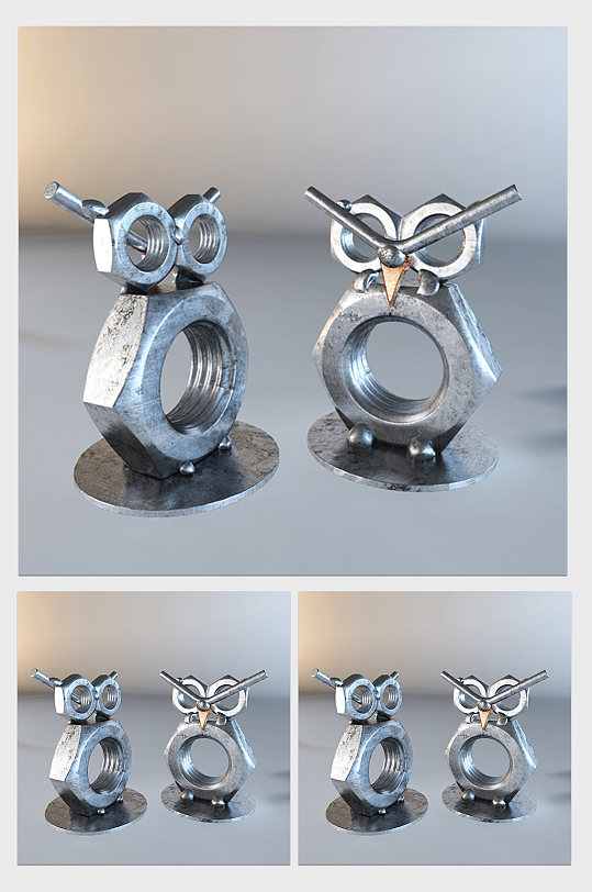 室内装饰猫头鹰摆件3DMAX模型-众图网