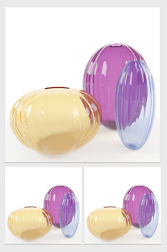 室内装饰玻璃器皿摆件3DMAX模型-众图网