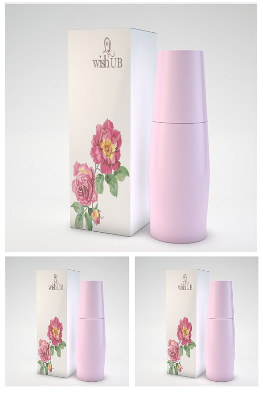 香水化妆品毛刷口红面膜C4D模型-众图网