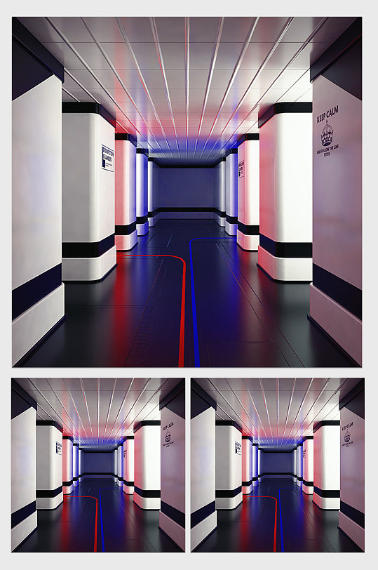 室内空间球体C4D模型（含灯光贴图）-众图网