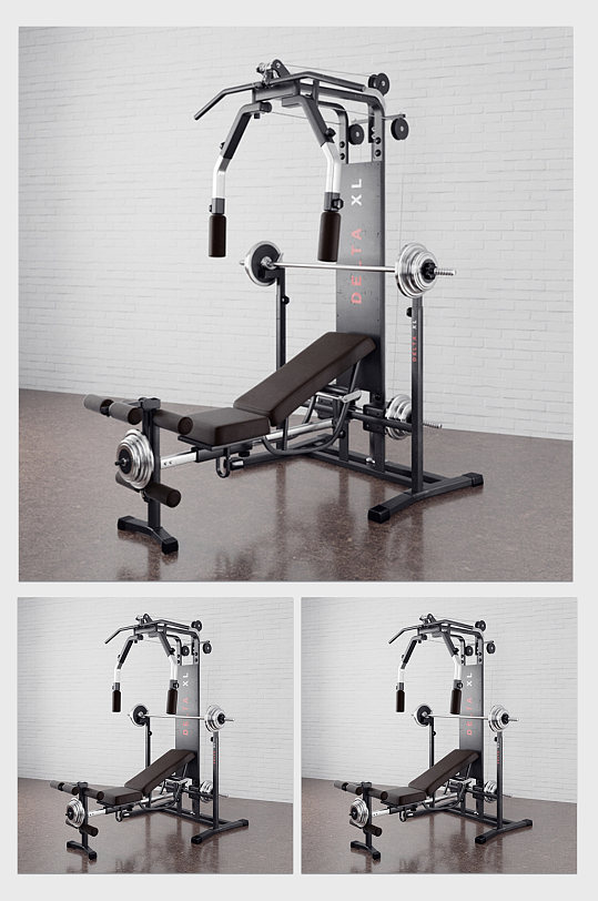 多功能无氧运动健身器材C4D模型-众图网