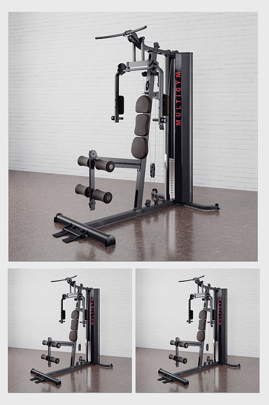 多功能无氧运动健身器材C4D模型-众图网