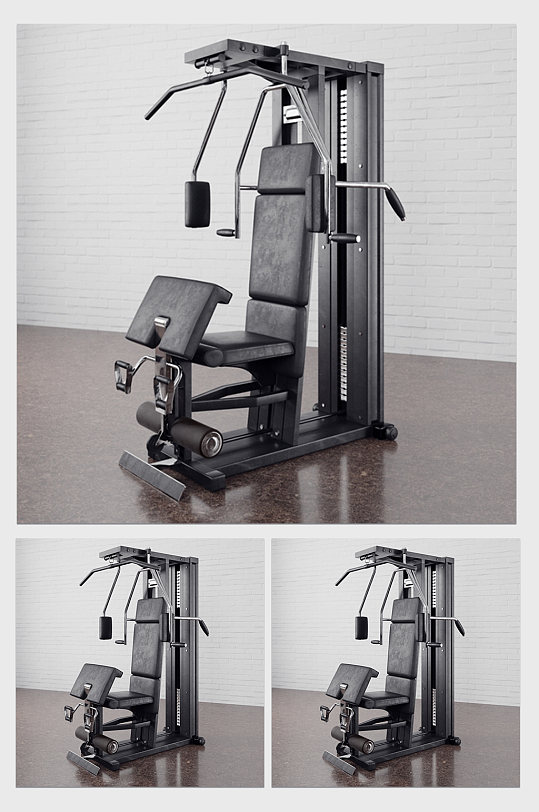 高端无氧运动健身器材C4D模型-众图网