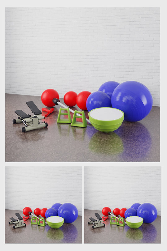 高端无氧运动健身器材C4D模型-众图网