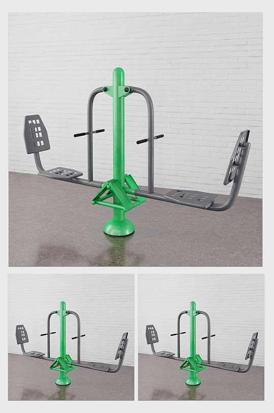 户外健身器材C4D模型-众图网