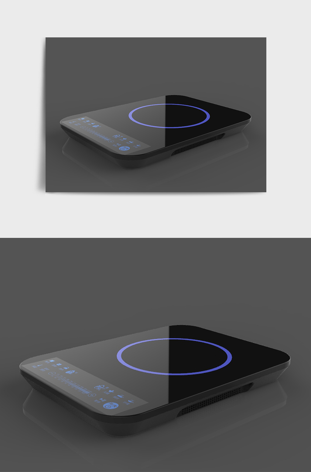 黑色科技简约家居家电电磁炉C4D素材