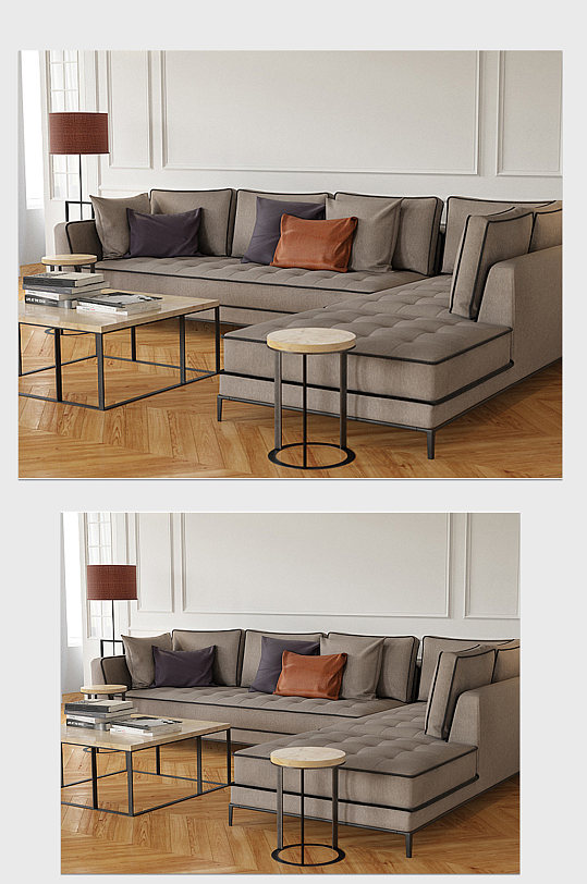 室内家居沙发茶几3D模型-众图网