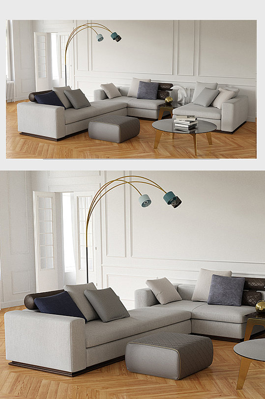 室内家居沙发3D模型-众图网