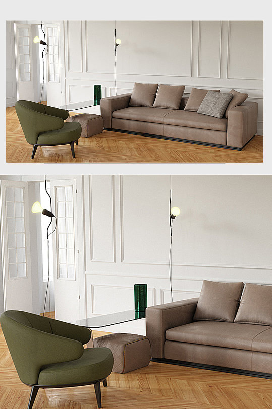 室内家居沙发3D模型-众图网