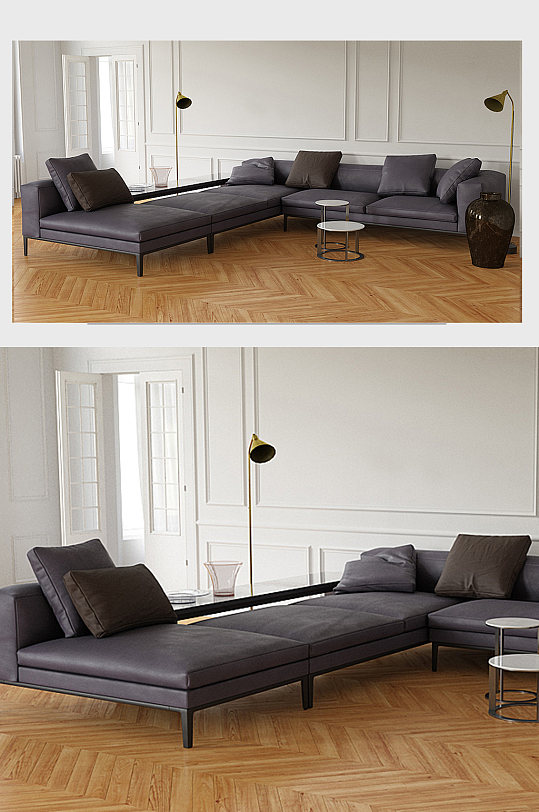 室内家居沙发3D模型-众图网