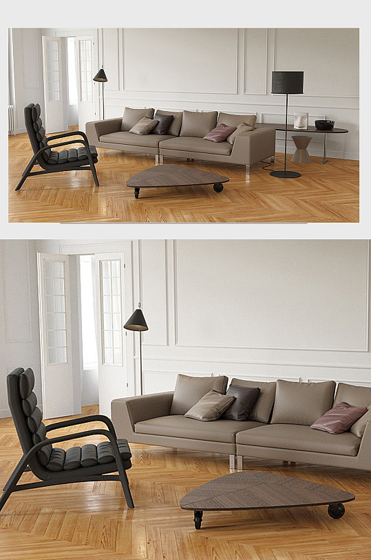 室内家居沙发3D模型-众图网