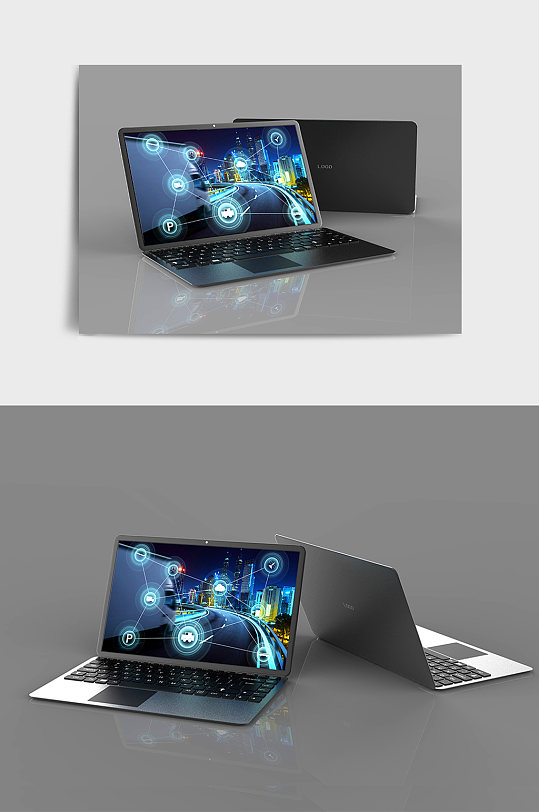 数码电子笔记本电脑C4D模型-众图网