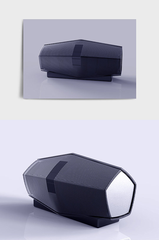 黑色五边形音箱C4D模型
