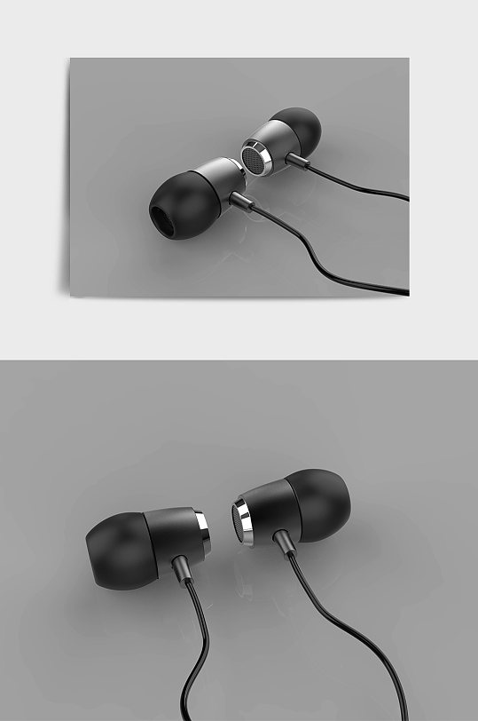 数码电子入耳式耳机C4D模型