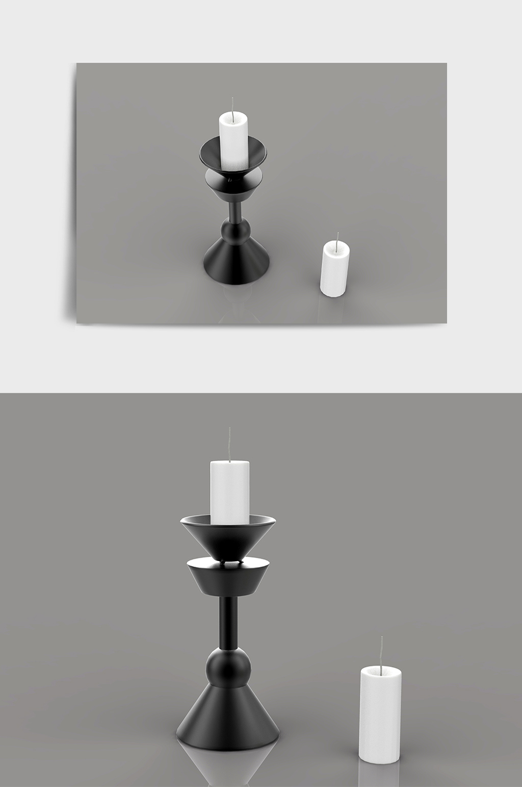 家居摆件蜡烛烛台C4D模型素材