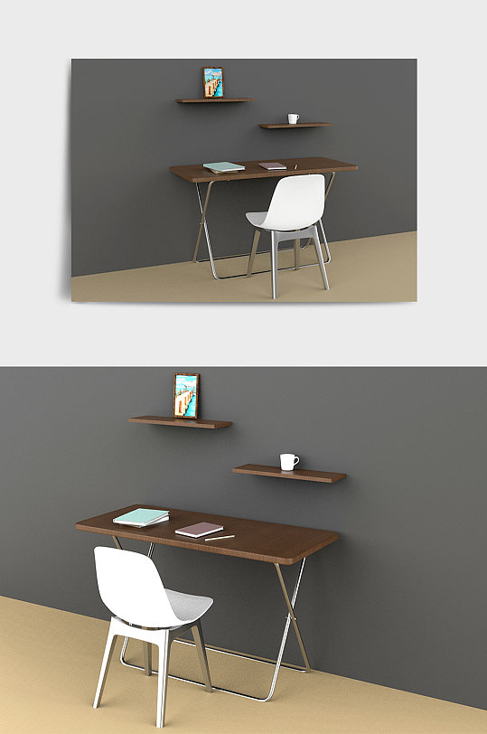 家用家居書(shū)桌C4D模型