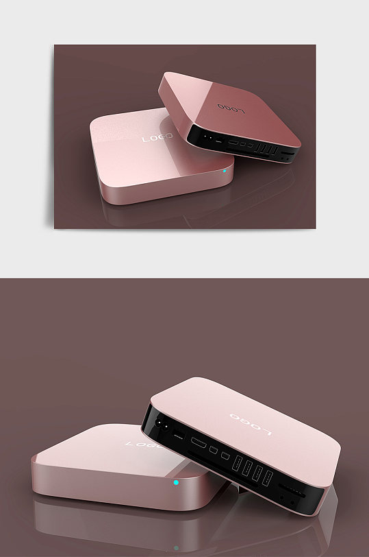 红色光猫机顶盒C4D模型-众图网