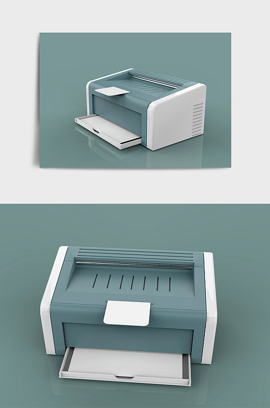 简洁打印机C4D模型-众图网