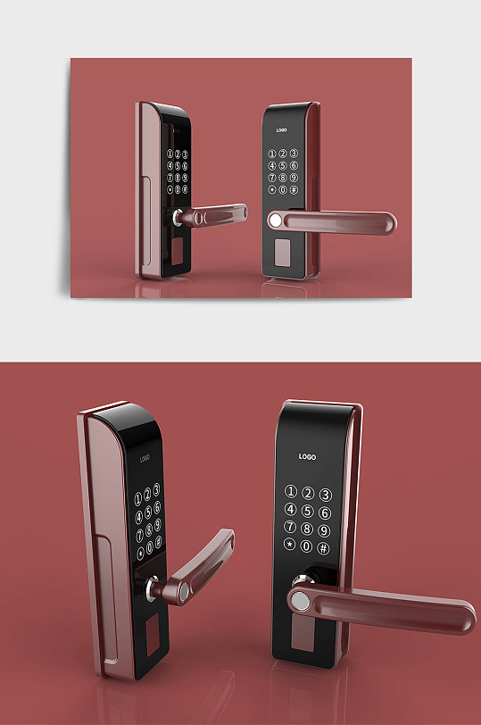智能锁C4D模型-众图网
