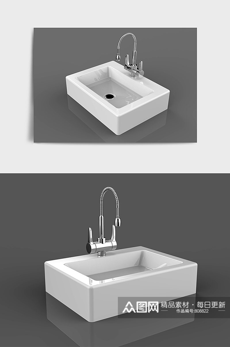 水龙头卫浴盥洗台洗手盆3D模型素材