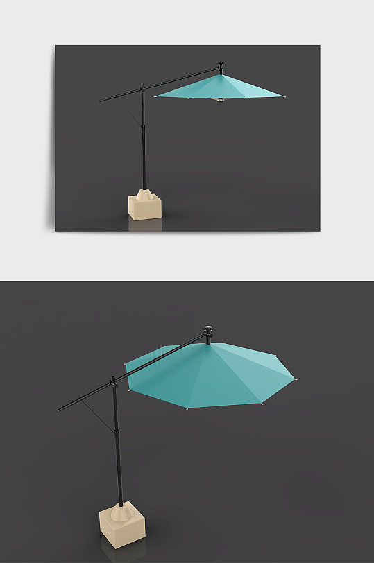 户外遮阳伞3D模型-众图网