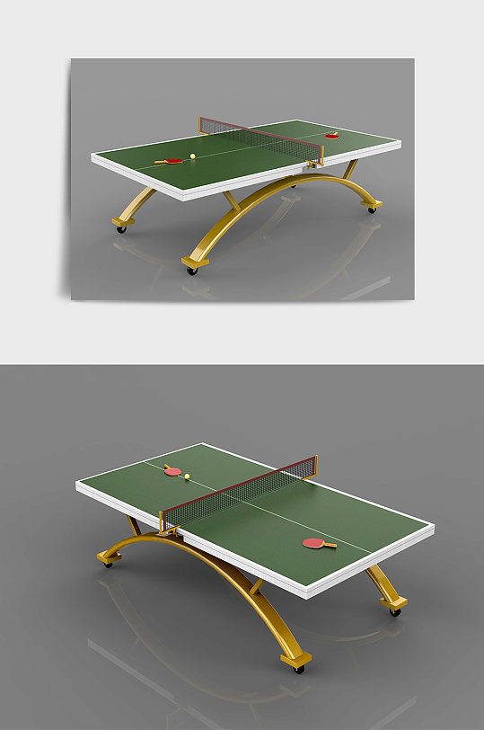 乒乓球桌3D模型-众图网