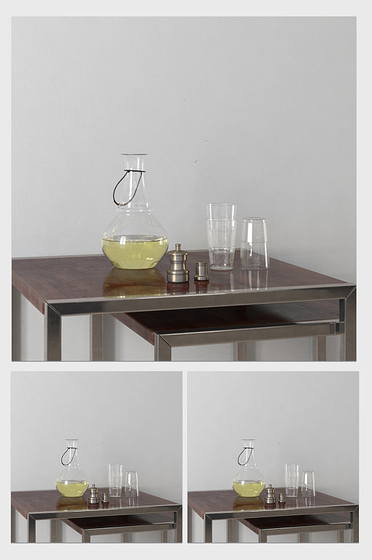 简约装修装饰玻璃杯摆件C4D模型-众图网