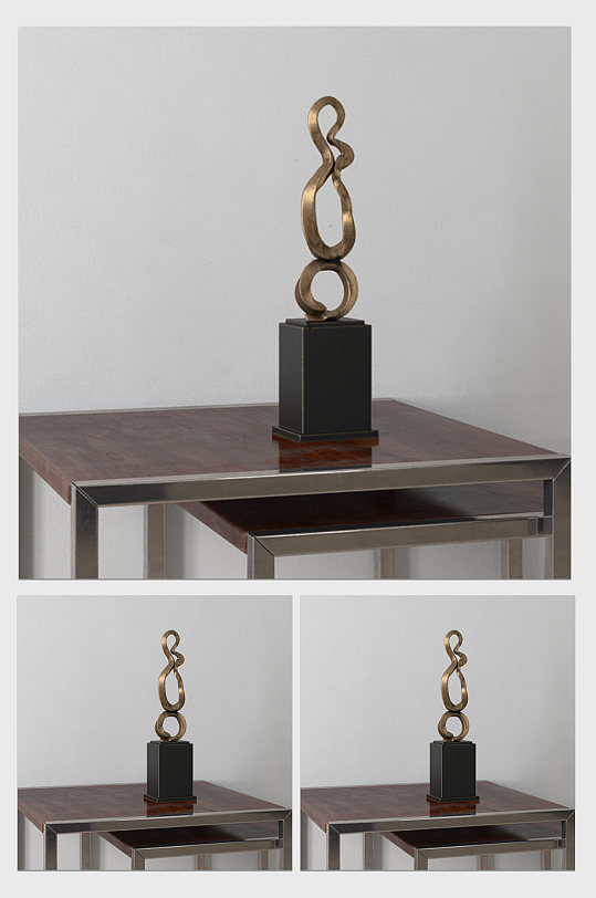 简约装修装饰雕塑摆件C4D模型-众图网