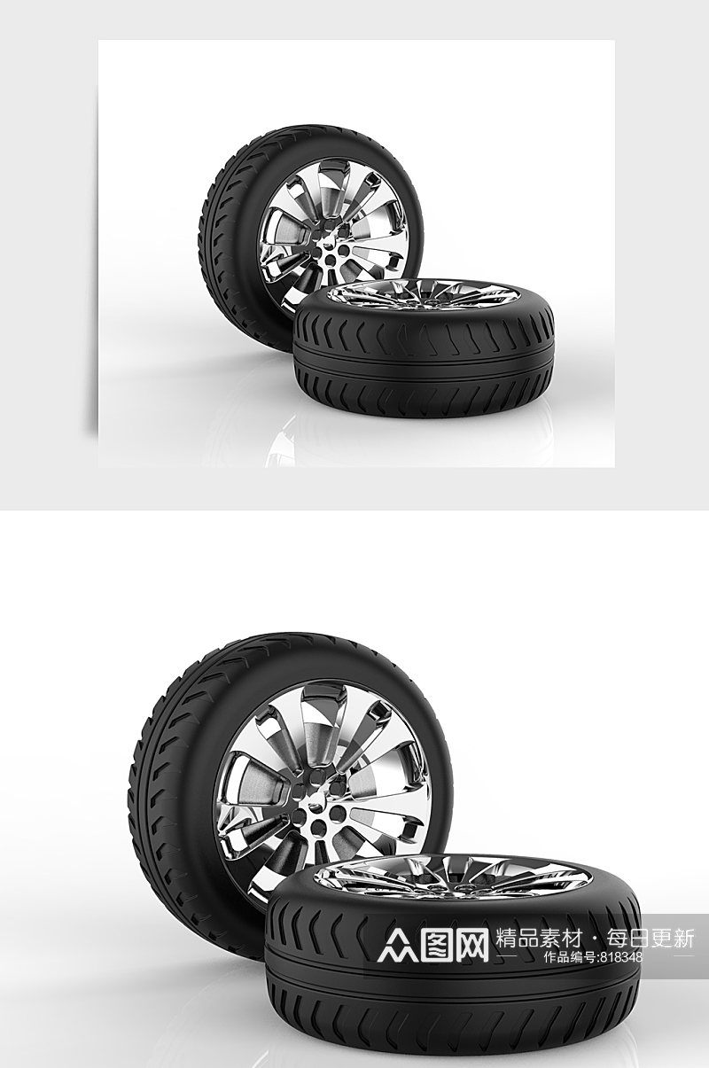 汽车轮胎3D模型素材
