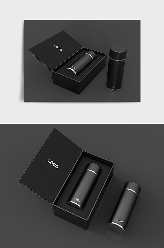 保温杯保温壶包装盒3d模型样机