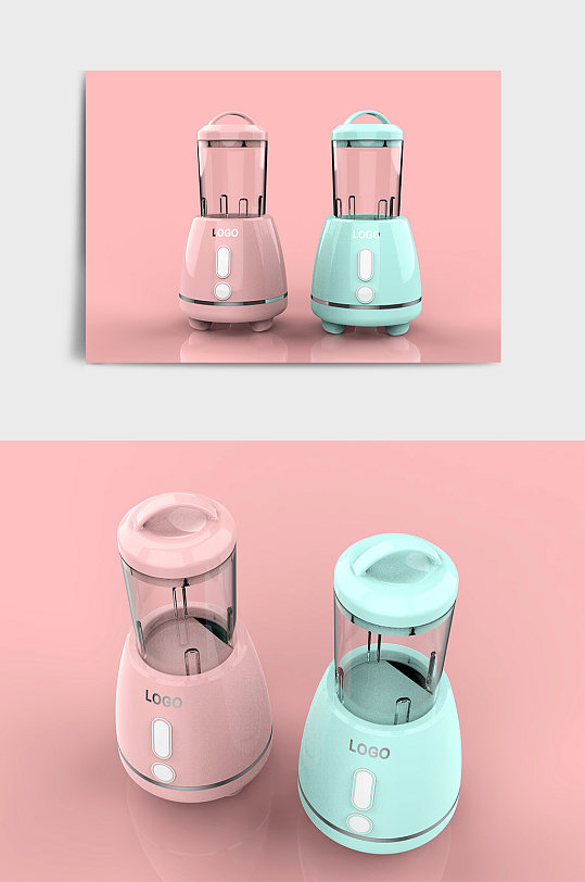 可爱彩色榨汁机3D模型-众图网