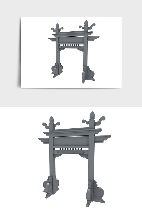 牌坊状元坊中国风中式建筑亭子3D模型