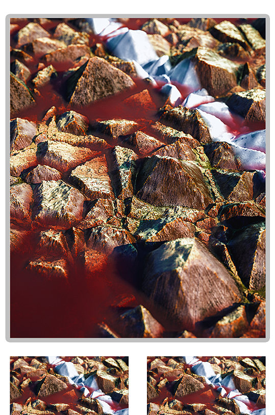 岩石山体C4D模型（含灯光贴图）-众图网