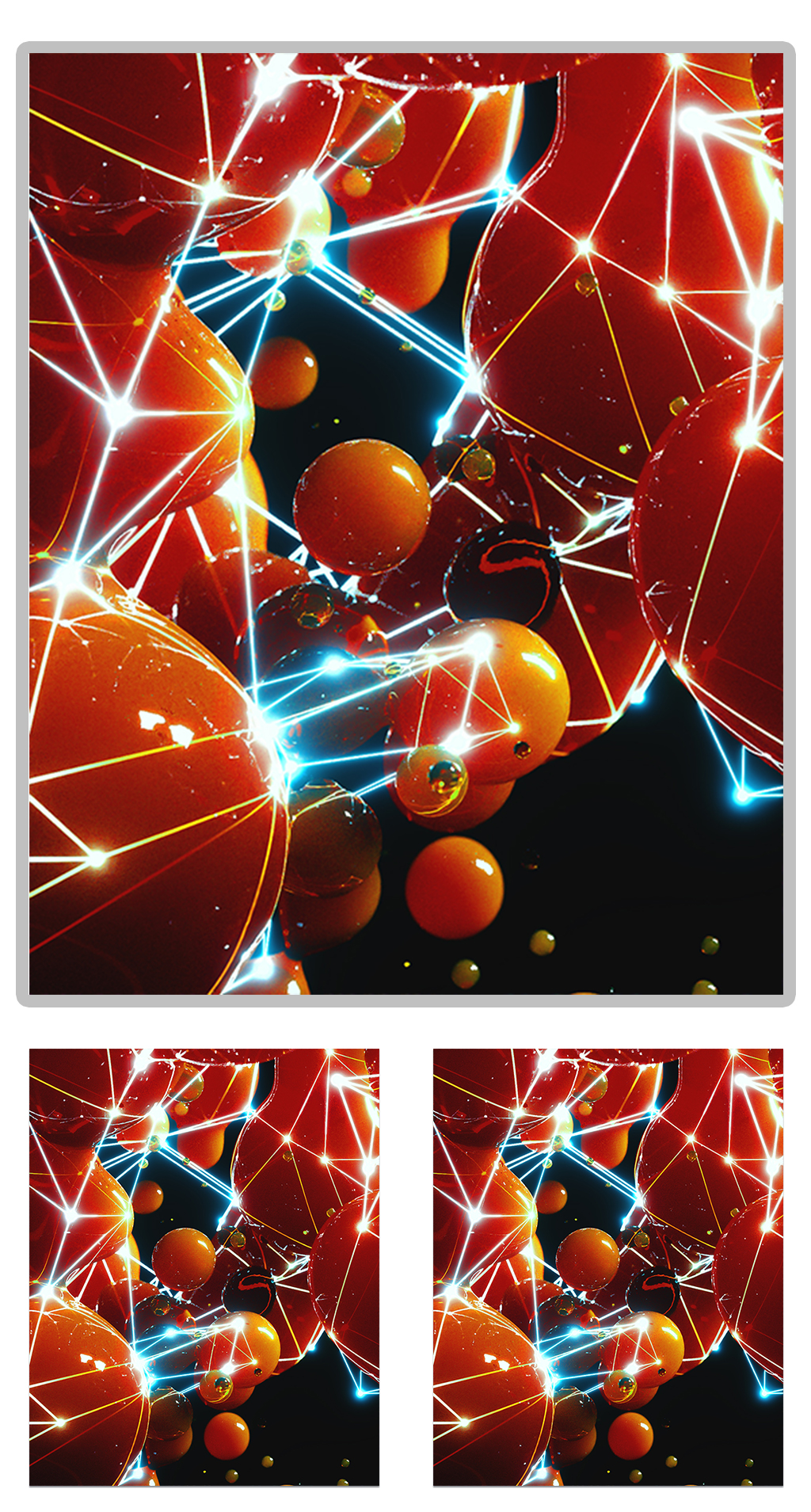 红色球体C4D模型（含灯光贴图）素材