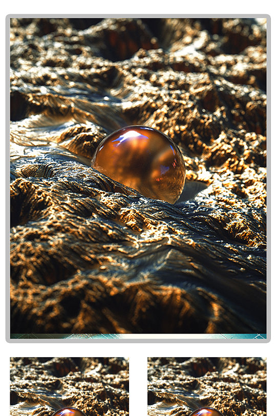 岩石球体机器C4D模型（含灯光贴图）-众图网