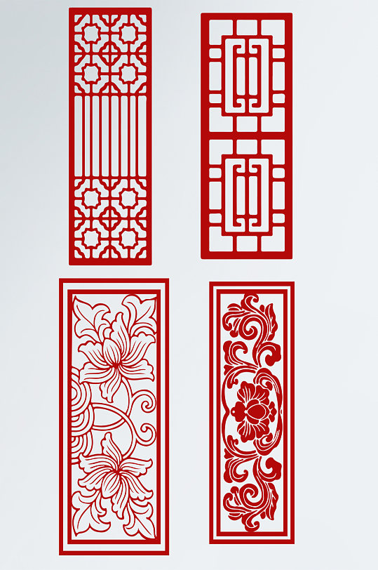 中國風(fēng)中式傳統(tǒng)窗花隔斷矢量素材